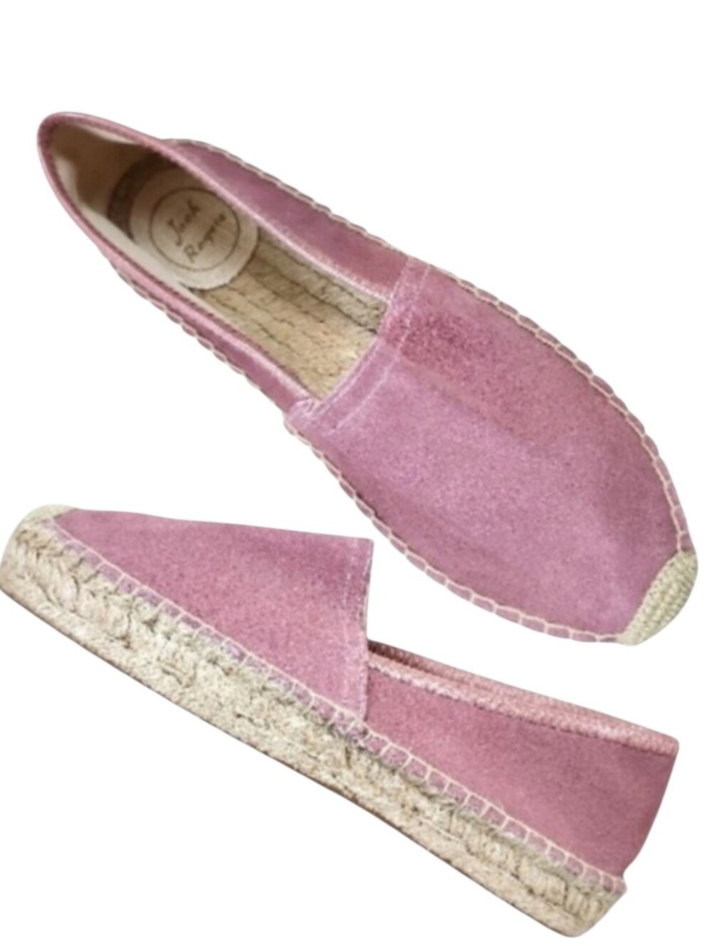 Jack Rogers Womens Riley Suede Espadrille Slip On Flat Shoes Mauve 8.5 M